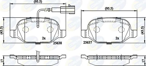 Comline CBP11559 - Kit pastiglie freno, Freno a disco autozon.pro