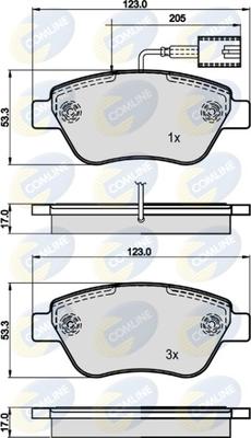 Comline CBP11535 - Kit pastiglie freno, Freno a disco autozon.pro