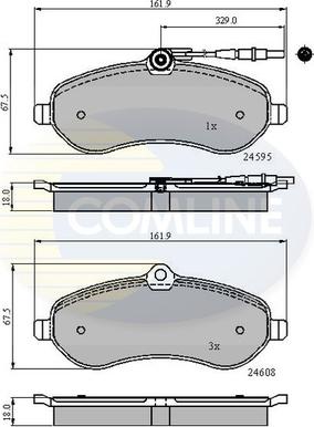 Comline CBP11621 - Kit pastiglie freno, Freno a disco autozon.pro