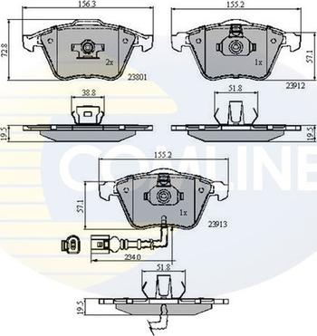 Comline CBP11628 - Kit pastiglie freno, Freno a disco autozon.pro