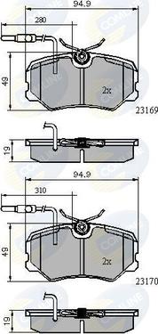 Comline CBP11098 - Kit pastiglie freno, Freno a disco autozon.pro