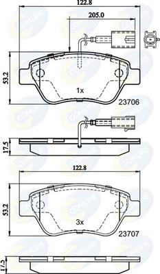 Comline CBP11037 - Kit pastiglie freno, Freno a disco autozon.pro