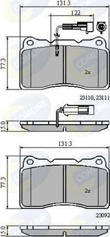 Comline CBP11022 - Kit pastiglie freno, Freno a disco autozon.pro