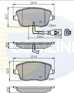 Comline CBP11147 - Kit pastiglie freno, Freno a disco autozon.pro