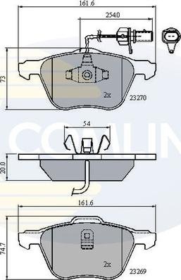 Comline CBP11136 - Kit pastiglie freno, Freno a disco autozon.pro