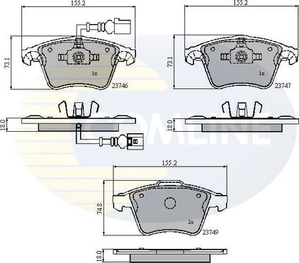 Comline CBP11312 - Kit pastiglie freno, Freno a disco autozon.pro