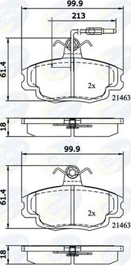 Comline CBP1133 - Kit pastiglie freno, Freno a disco autozon.pro