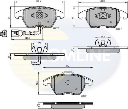 Comline CBP11224 - Kit pastiglie freno, Freno a disco autozon.pro