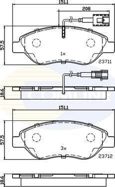 Comline CBP11222 - Kit pastiglie freno, Freno a disco autozon.pro