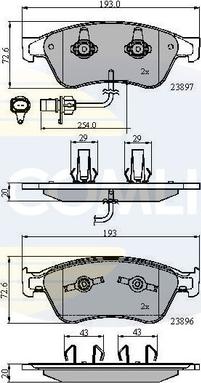 Comline CBP11740 - Kit pastiglie freno, Freno a disco autozon.pro