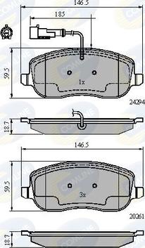 Comline CBP11747 - Kit pastiglie freno, Freno a disco autozon.pro