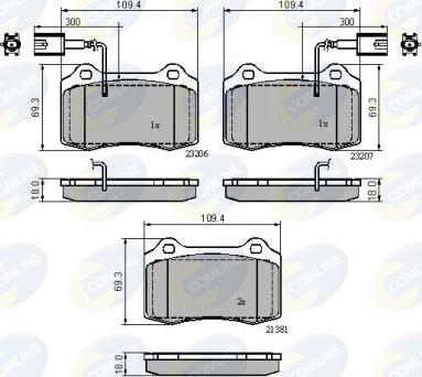 Comline CBP11758 - Kit pastiglie freno, Freno a disco autozon.pro