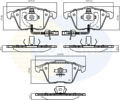 Comline CBP11753 - Kit pastiglie freno, Freno a disco autozon.pro