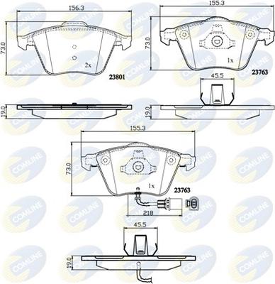 Comline CBP11752 - Kit pastiglie freno, Freno a disco autozon.pro