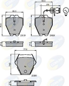 Comline CBP11770 - Kit pastiglie freno, Freno a disco autozon.pro