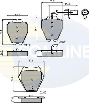 Comline CBP11771 - Kit pastiglie freno, Freno a disco autozon.pro