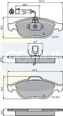 Comline CBP1856 - Kit pastiglie freno, Freno a disco autozon.pro