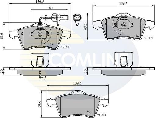 Comline CBP1852 - Kit pastiglie freno, Freno a disco autozon.pro