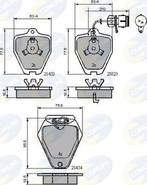 Comline CBP1884 - Kit pastiglie freno, Freno a disco autozon.pro