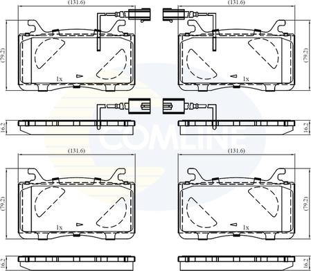 Comline CBP12461 - Kit pastiglie freno, Freno a disco autozon.pro