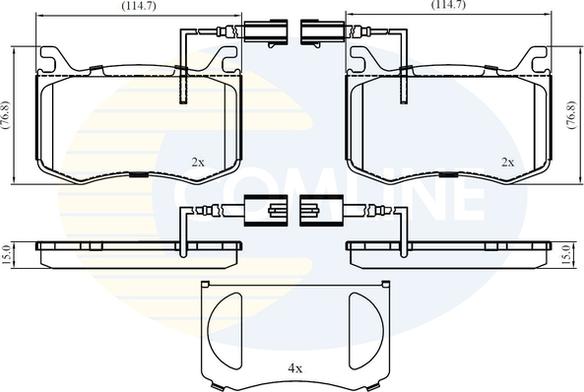 Comline CBP12422 - Kit pastiglie freno, Freno a disco autozon.pro