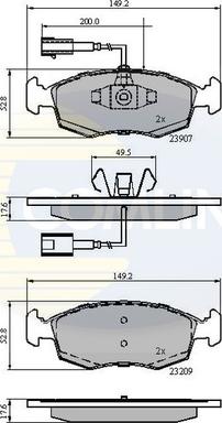 Comline CBP12044 - Kit pastiglie freno, Freno a disco autozon.pro