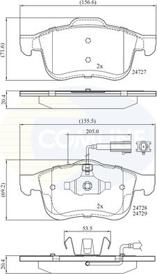 Comline CBP12032 - Kit pastiglie freno, Freno a disco autozon.pro