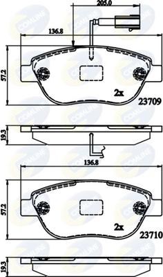 Comline CBP12140 - Kit pastiglie freno, Freno a disco autozon.pro