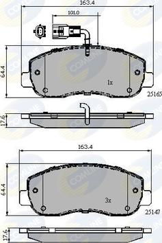 Comline CBP12106 - Kit pastiglie freno, Freno a disco autozon.pro