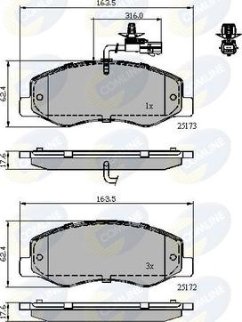 Comline CBP12108 - Kit pastiglie freno, Freno a disco autozon.pro