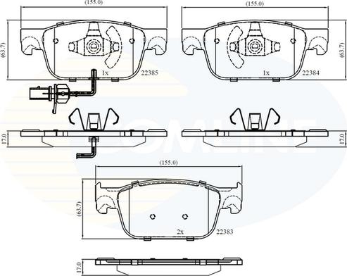 Comline CBP12352 - Kit pastiglie freno, Freno a disco autozon.pro