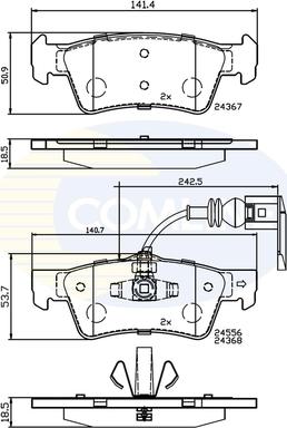 Comline CBP12244 - Kit pastiglie freno, Freno a disco autozon.pro