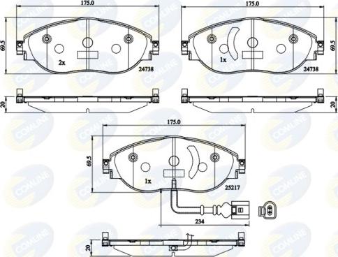 Comline CBP12201 - Kit pastiglie freno, Freno a disco autozon.pro