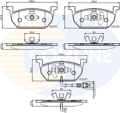 Comline CBP12224 - Kit pastiglie freno, Freno a disco autozon.pro