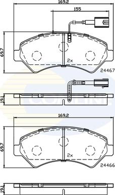 Comline CBP12225 - Kit pastiglie freno, Freno a disco autozon.pro