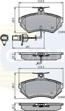 Comline CBP1736 - Kit pastiglie freno, Freno a disco autozon.pro