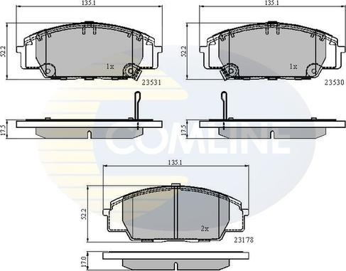 Comline CBP3947 - Kit pastiglie freno, Freno a disco autozon.pro