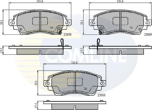 Comline CBP3908 - Kit pastiglie freno, Freno a disco autozon.pro