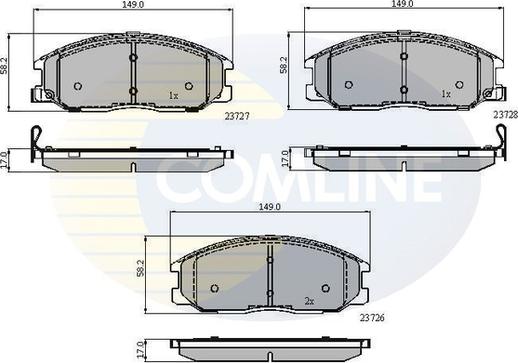 Comline CBP3902 - Kit pastiglie freno, Freno a disco autozon.pro