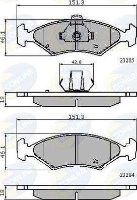 Comline CBP3444 - Kit pastiglie freno, Freno a disco autozon.pro