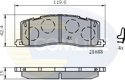 Comline CBP3443 - Kit pastiglie freno, Freno a disco autozon.pro