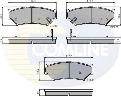 Comline CBP3587 - Kit pastiglie freno, Freno a disco autozon.pro