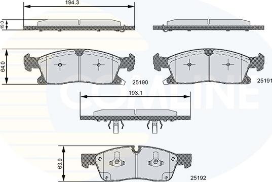 Comline CBP36096 - Kit pastiglie freno, Freno a disco autozon.pro