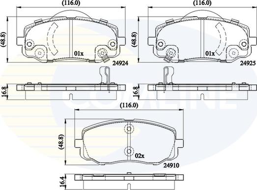 Comline CBP36008 - Kit pastiglie freno, Freno a disco autozon.pro