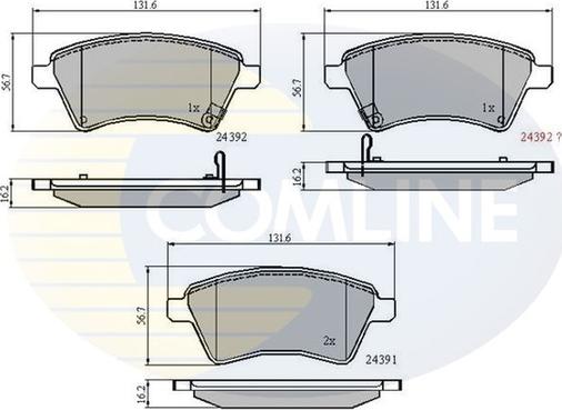 Comline CBP31513 - Kit pastiglie freno, Freno a disco autozon.pro