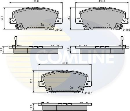 Comline CBP31586 - Kit pastiglie freno, Freno a disco autozon.pro