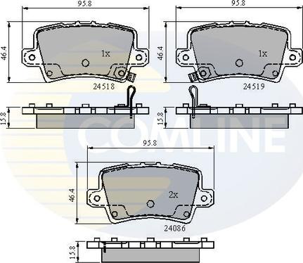 Comline CBP31587 - Kit pastiglie freno, Freno a disco autozon.pro