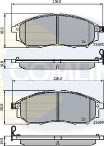 Comline CBP31524 - Kit pastiglie freno, Freno a disco autozon.pro