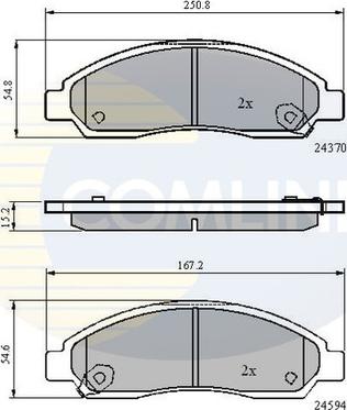 Comline CBP31573 - Kit pastiglie freno, Freno a disco autozon.pro