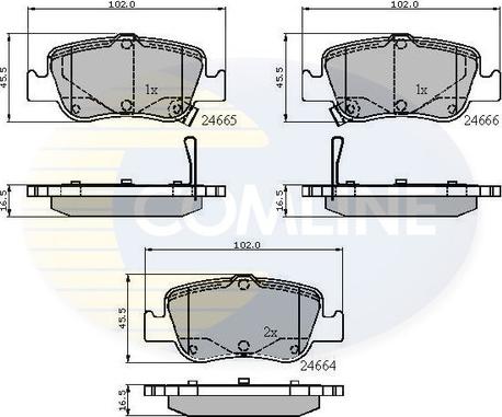 Comline CBP31572 - Kit pastiglie freno, Freno a disco autozon.pro